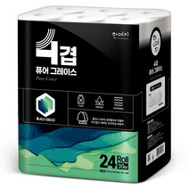 한예지 퓨어그레이스 4겹 천연펄프 화장지 30m 24롤 1팩, 단품