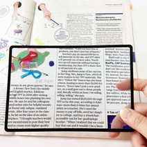 D 다용도 신문 책 글씨 확대경 사각 미니 독서 돋보기, 블랙-1P