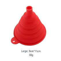 깔때기 휴대용 접이식 실리콘 식품 등급 액체 분배 도구 가정용 주방, Red-Large 38g