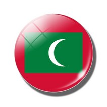 아시아 국기 냉장고 자석 태국 인도 말레이시아 유리 돔 스티커 메모 홀더 홈 장식, 몰디브, [13] Maldives