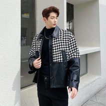 남성 하운드 체크 자켓 아우터 스트릿 캐주얼 패션 간절기 옷 스타일