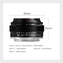 캠코더렌즈 카메라렌즈 TTArtisan-풀 프레임 50mm F2.0 미러리스 카메라 렌즈 Nikon Z Canon Fuji X Olypu, 07 L-마운트_02 Silver