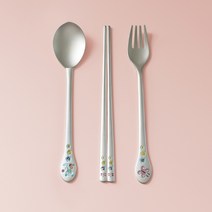 [한국도자기리빙] 쥬쥬 어린이 은수저 3종세트(스푼 포크 젓가락)(80% 25돈), 단품