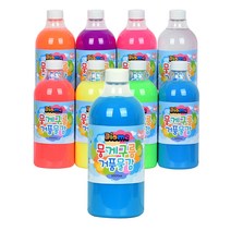 [키즈맘아트] 뭉게구름 거품물감 1000ml 낱색 (리필), 형광 파랑