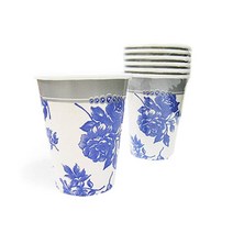 파티용품 파티 컵(종이), 컵(종이) 블루꽃