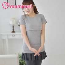 마더라이크 임산부 반팔 골지 덮개 수유티 여름 수유복