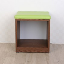 소나무공방 공간수납의자, 01.공간수납의자(40cm)-다크브라운+그린방석