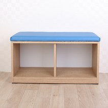 소나무공방 공간수납의자, 03.공간수납의자(80cm)-네추럴+블루방석