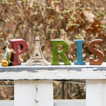 countryitem 엔틱 PARIS 이니셜 오리 기타인테리어소품, 혼합색상, 1세트