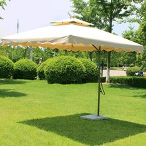 폴라베어 폴딩 대형 사각 파라솔, 베이지, 1개