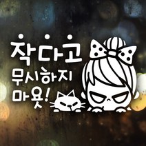 초보운전 안전운전 자동차스티커 반사 / 작다고무시하지마욧, 화이트, 1개