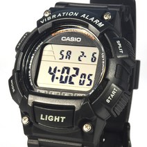 카시오 진동알람 남자 손목 전자 시계 군인 방수 학생 군용 W-736H-1A