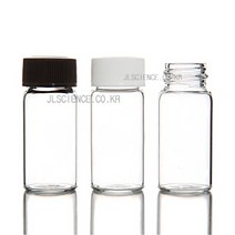 [JLS] 바이알병 샘플병 미니유리병 약병, 10-25ml(5개1set-흰색캡)