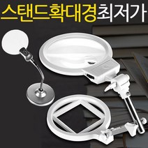 Zio-Biz 스탠드형 확대경 모음 돋보기/루페, 대형 스프링핸들 돋보기, 1개
