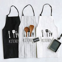키친 북유럽 앞치마, 화이트, 1개
