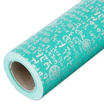 문구조아 B07.전통한글 종이롤 포장지, $G5O_B07.전통한글:종이롤_청록, 1ROLL