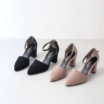 단골언니 여성용 블랑쉬 스웨이드 메리제인 힐 7cm