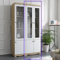 두호비 포텐 유리 장식장 진열장, 1800-포텐/장식장-오크화이트