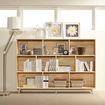 하우디가구 원목 와이드10칸 책장 책꽂이 수납장 원목책장, 01_삼나무18T D240