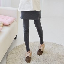 마더라이크 D.울 피치 옆 지퍼 치마레깅스