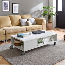 퍼니브라운 1200 리프트테이블 바퀴형, 화이트