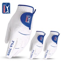 PGATOUR 피지에이투어 맥스 핏 [반양피] 남성용 골프장갑(3장묶음), 화이트