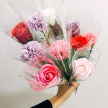 다니엘라 카네이션 장미 비누꽃 한송이, 장미-살구