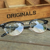와이즈 아이웨어 [서머셋]원형 하금테 클래식 빈티지 반무테 뿔테안경