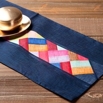 하율공방 고급 모시 전통 조각보 테이블 러너, 연분홍색, 2인 (80x30.5)