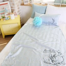 어반화이트 주니어 풍기인견 여름이불 4종 겹이불/홑이불, 헬로래빗 블루