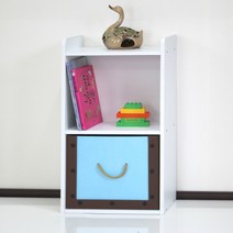 양지가구 공간수납박스2단 수납박스 정리선반 진열장 틈새책장 책꽂이 공간정리 파스텔색 소품정리 책정리 동화책, 백색