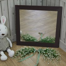 다이룸 리빙 정사각 벽거울 거울 파스텔 화장대 색상다양, 월넛