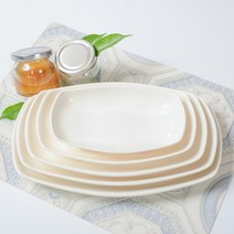 멜라민그릇 사각타원접시, 1개