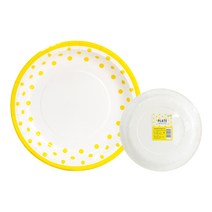 피플스파티 NEW 라인도트접시(18cm)소 테이블용품, 옐로우