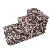 8deco 강아지 계단 스펀지포함, 지브라 브라운