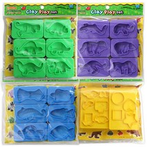 도너랜드 클레이플레이세트 공룡 동물 바다 양면 6종몰드 클레이몰드, $UH3_공룡친구 6종몰드
