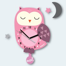 퍼니즈 어썸프렌즈 움직이는 추시계(벽시계 단품) 무소음, 부엉이(시계단품)