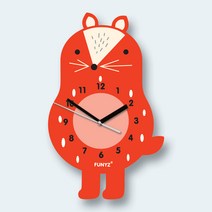 퍼니즈 어썸프렌즈 움직이는 추시계(벽시계 단품) 무소음, 여우(시계단품)