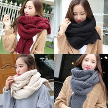 쇼미코리아 따뜻하고 포근한 니트 커팅포인트 목도리