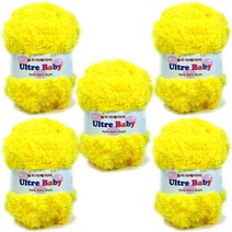 행복뜨기 목도리실 모자실 털실 뜨개실 뜨개질 수면실 이불실 울트라베이비, 1073베이비노랑(5개)