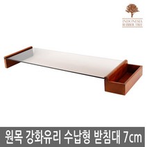 루버트리 강화유리 엔틱코팅 원목 모니터 받침대 서랍형 YN-G7-402, 브론즈, 1개