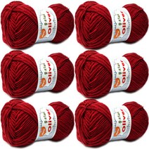 행복뜨기 모자실 인형실 부드러운실 털실 뜨개실 뜨개질실 올리버, (6볼세트)560진빨강