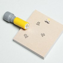 두루디자인 베이직 꼬마 스탬프, 옐로우, 잉크 빨강