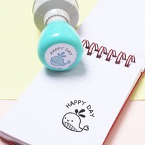 두루디자인 베이직 빅 원형 스탬프, 민트, 잉크 검정