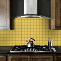 중앙데코 자기질 정사각 인테리어 바닥타일 모자이크 타일, 옐로우 유광, 1개