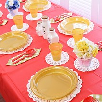 파티해 파티테이블 10인용 셋팅패키지, 레드+골드