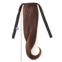 가발프랜즈 묶음머리가발 끈달비 부분가발 C컬웨이브 긴머리 45cm 붙임머리가발, 다크블랙, 1개