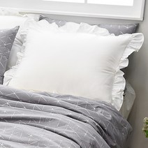 벨라이프 화이트 프릴 순면 디자인 베개커버 70x50