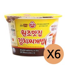 오뚜기 맛있는 컵밥 원조맛집 김치찌개밥 6개, 280g, 6개입