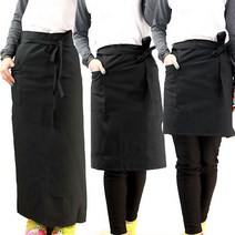 하랑이플 허리앞치마 식당앞치마 바리스타앞치마 주방앞치마, 롱(블랙)